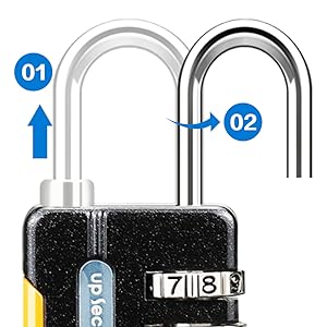 Worve 2 Pack Combination Lock 4 Digit Outdoor Waterproof Padlock