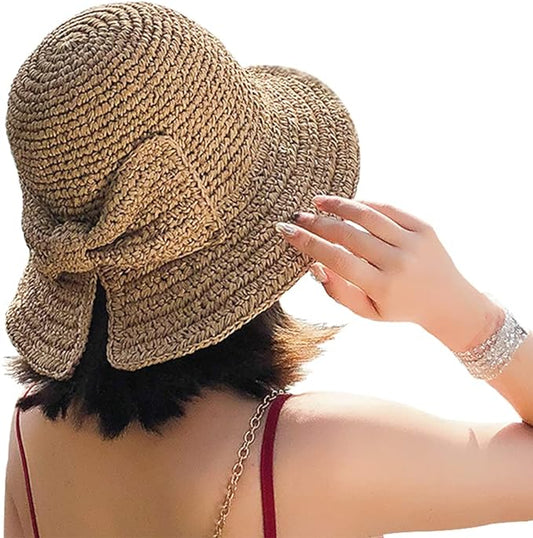 Foldable Wide Brim Floppy Straw Beach Sun Hat