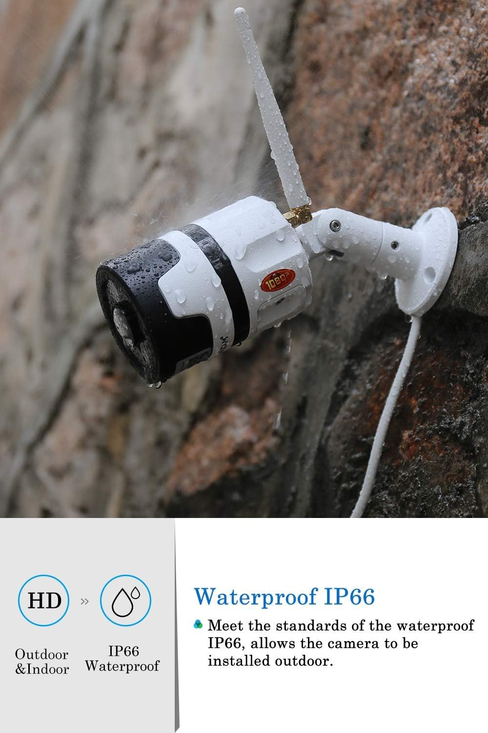 Outdoor Security Camera Wireless Wifi, Waterproof