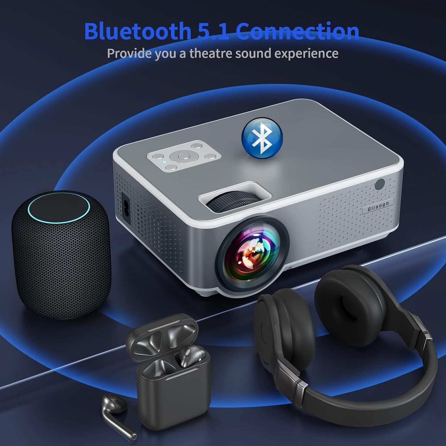 5G WiFi Bluetooth Projector