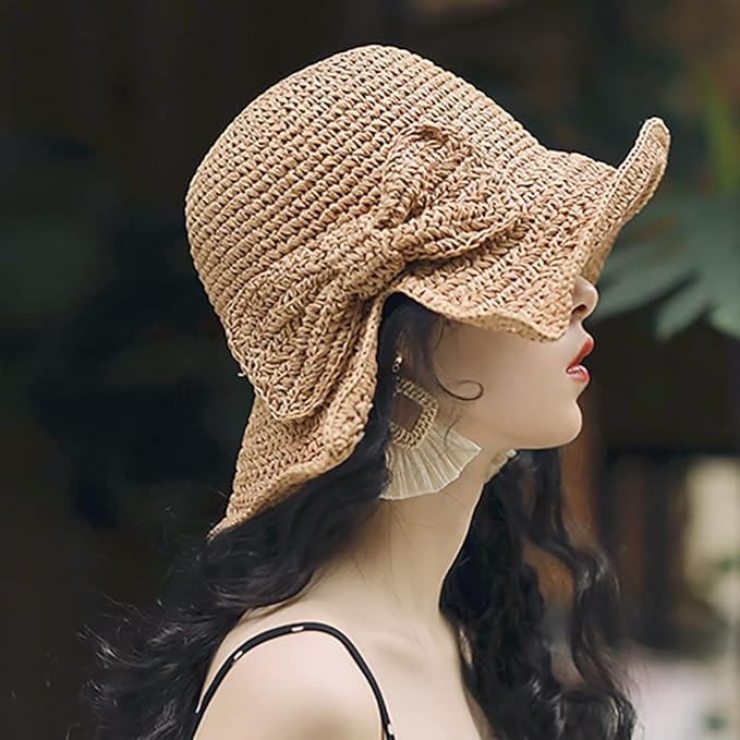 Foldable Wide Brim Floppy Straw Beach Sun Hat