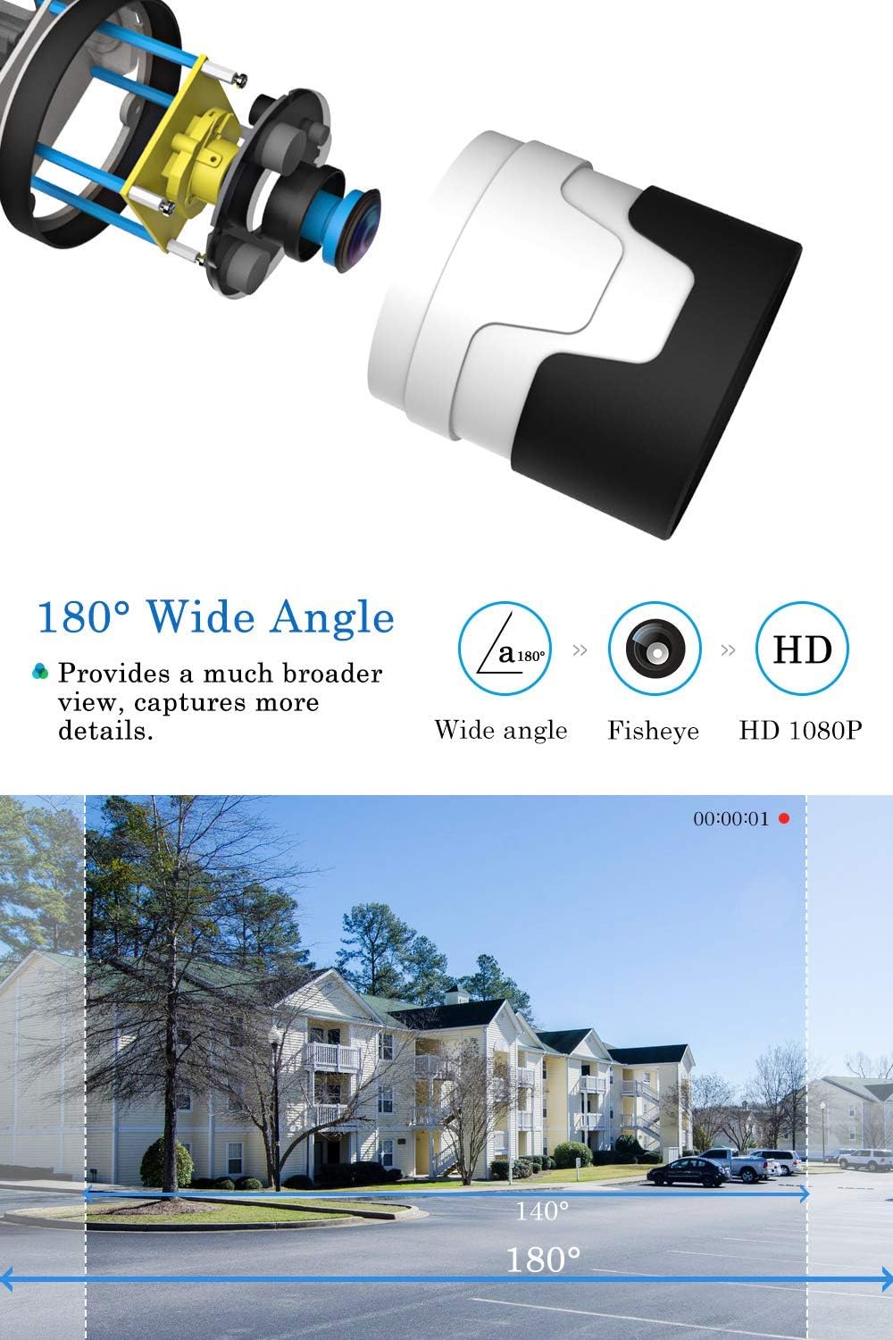 Outdoor Security Camera Wireless Wifi, Waterproof