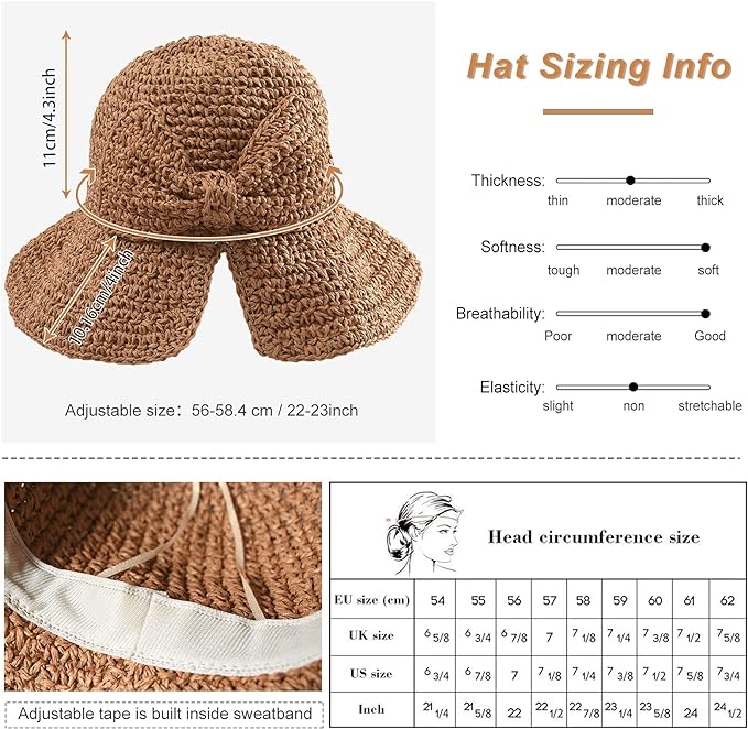 Foldable Wide Brim Floppy Straw Beach Sun Hat